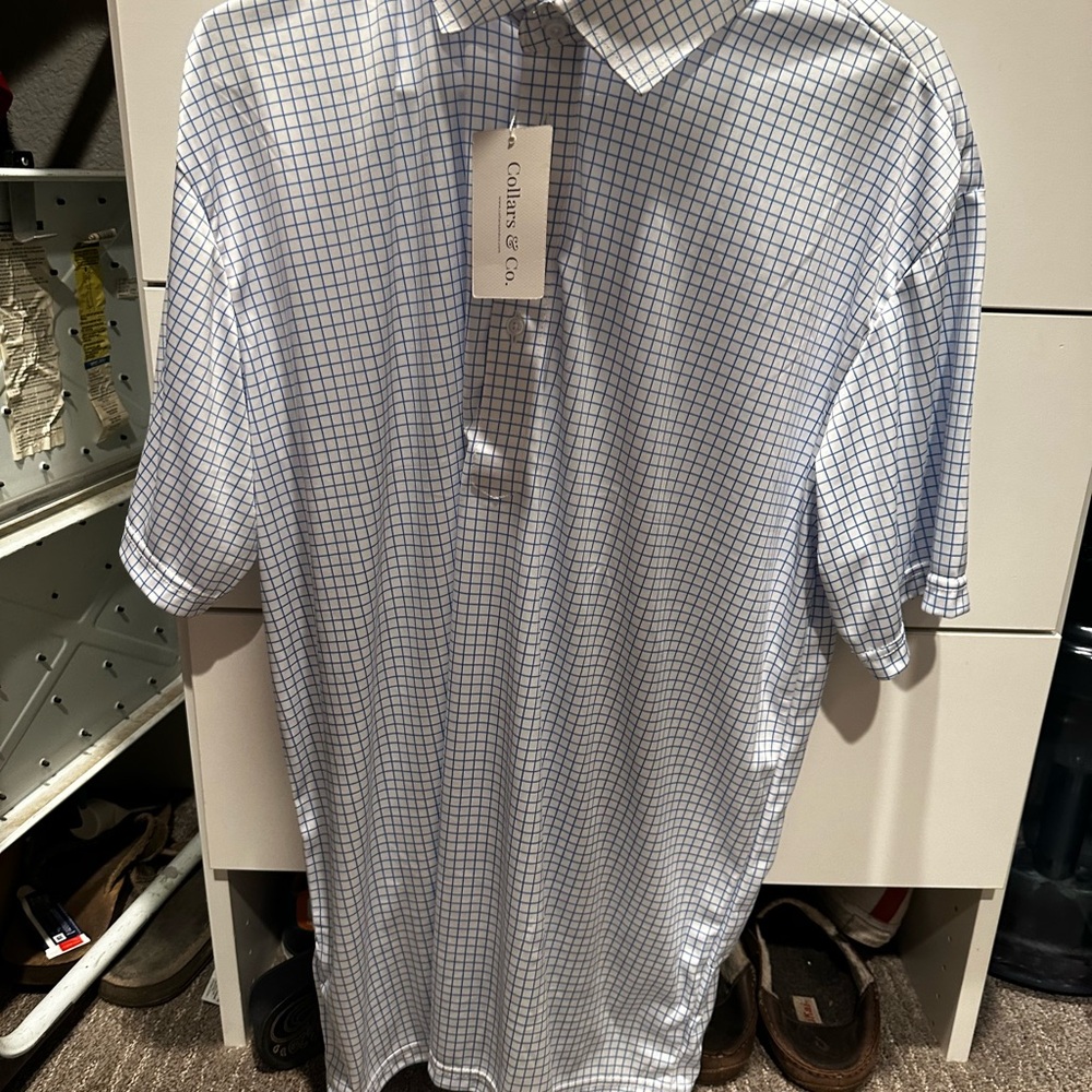 Collar & Co Classic Blue Checkered Men's Shirt by Callaway